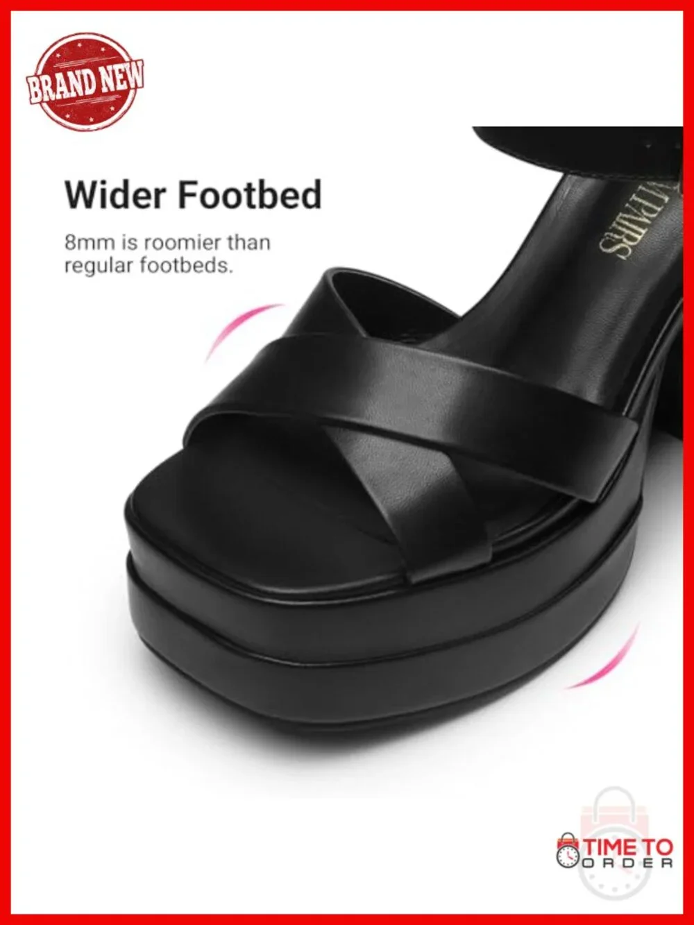 Platform Chunky Heel Sandals Faux Leather Square Toe Ankle Strap Y2K